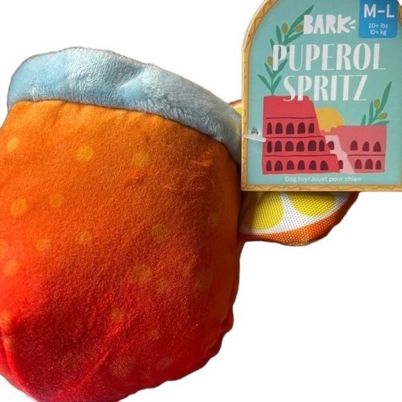 Bark dog chew toy crinkle Squeak Puperol Spritz Drink BarkBox vacation theme - Picture 7 of 11